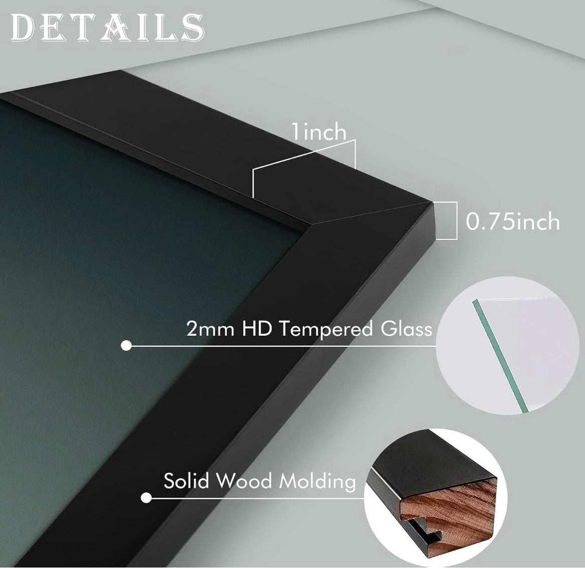 Black Premium 1" Wood Frame