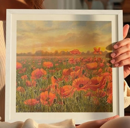 Rustic 12x12 1" White Square Floating Frame