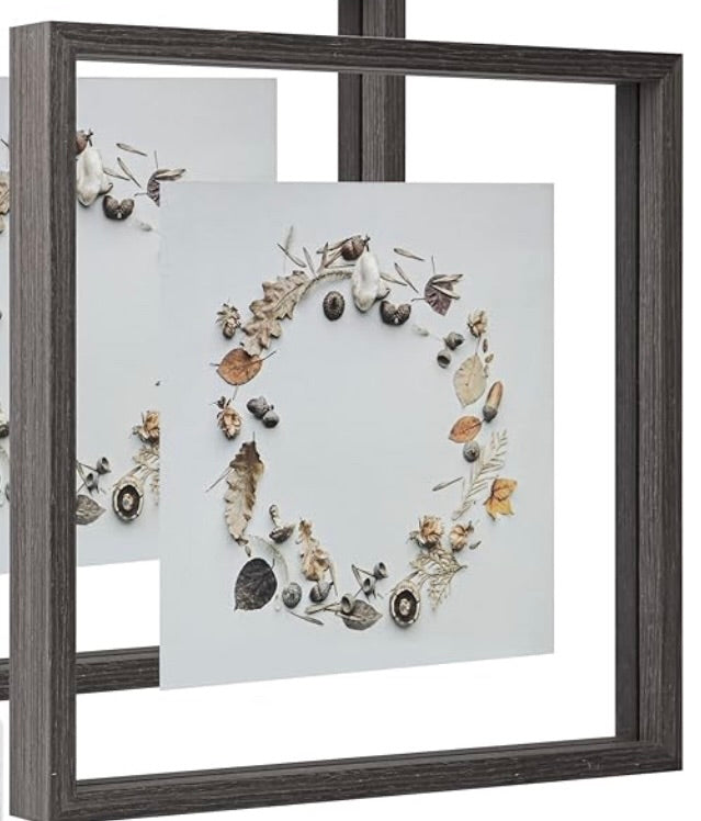 Rustic 12x12 Brown Square Floating Frame