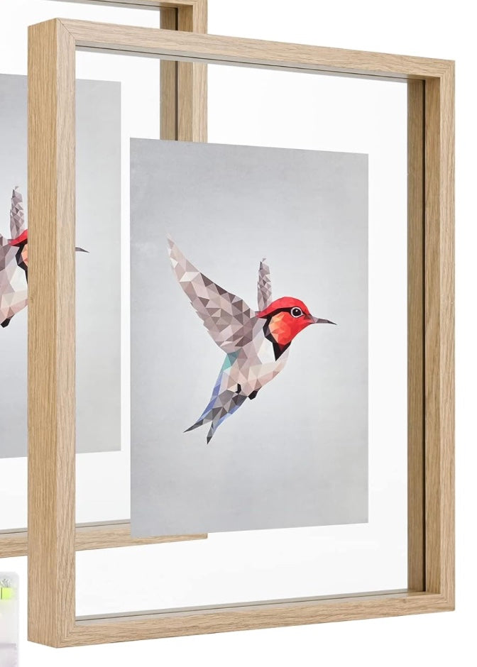 Rustic Large Light Wood Floating Frame