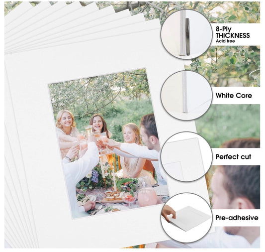 White Bevel Edged 5x7 Photo Mat