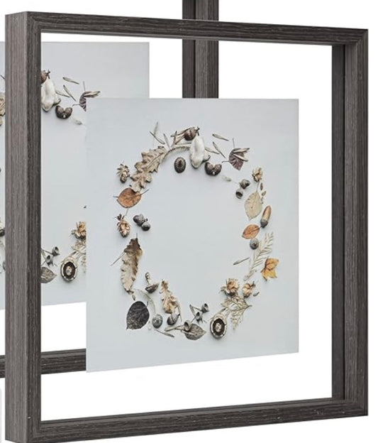 Rustic 12x12 Brown Square Floating Frame